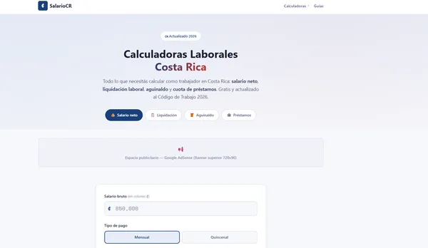 Calculadora de Salario Costa Rica